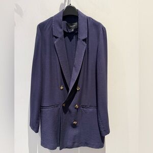 Vero Moda Drapey Navy Double-Breasted Blazer
